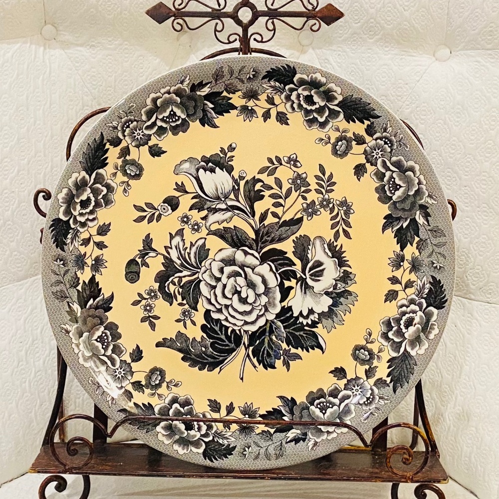 D13-Spode British Flowers "Poppy" Large Transfer Ware Serving PLATTER
